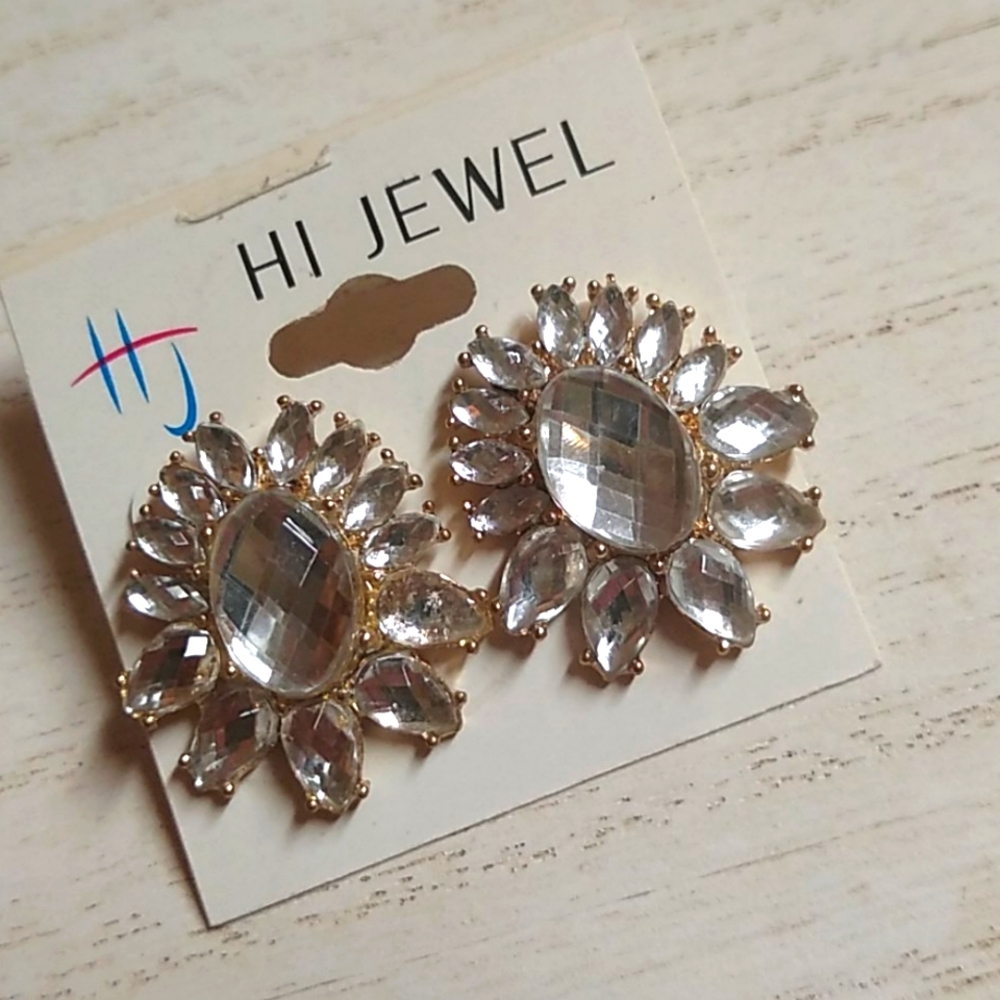 😻 3 For $15 Dressy Clear Bling Multi Stone Studs - Picture 3 of 3